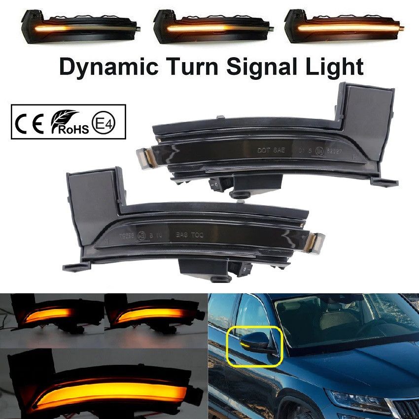 LED BOCNI DYNAMIC MIGAVCI U RETROVIZORU, TIPSKI - SKODA - SMOKE LENS 170902 Beograd Zemun